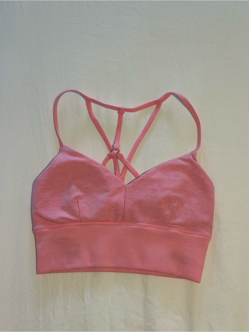 ALO Light Pink Strappy Sports Bralette - XS